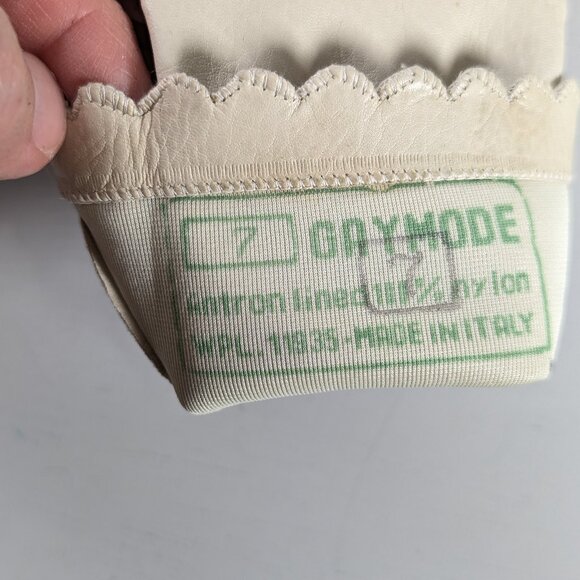 Vintage Gaymode Italy white leather driving gloves size 7 - Picture 4 of 7